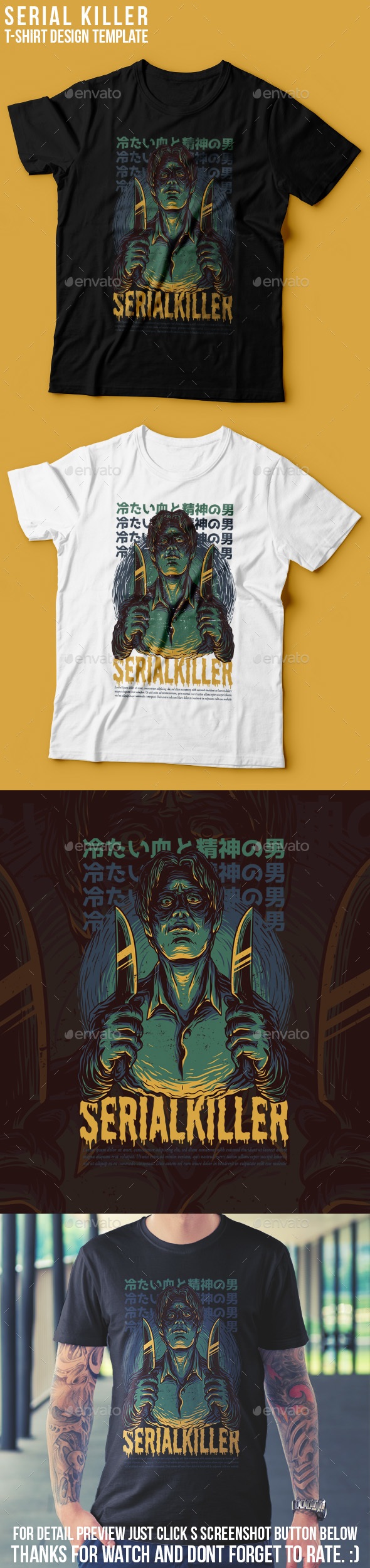 Serial Killer TShirt Design, TShirts GraphicRiver